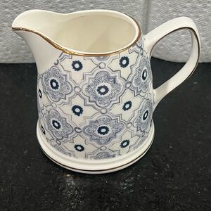 Vintage Grace's Teaware Porcelain Creamer Cobalt Blue Gold Trim